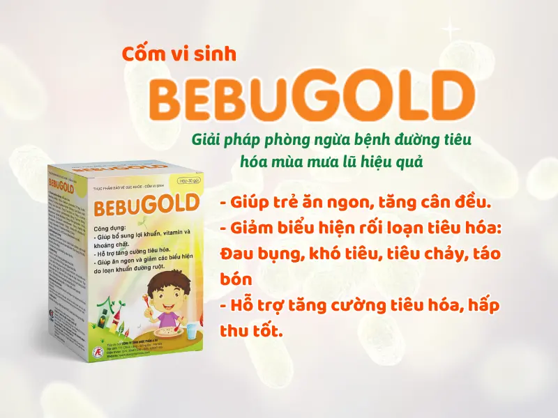 Cốm vi sinh BEBUGOLD giúp cải thiện triệu chứng rối loạn tiêu hóa hiệu quả